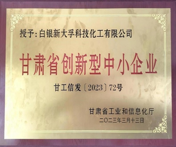 甘肃省新型中小型企业
