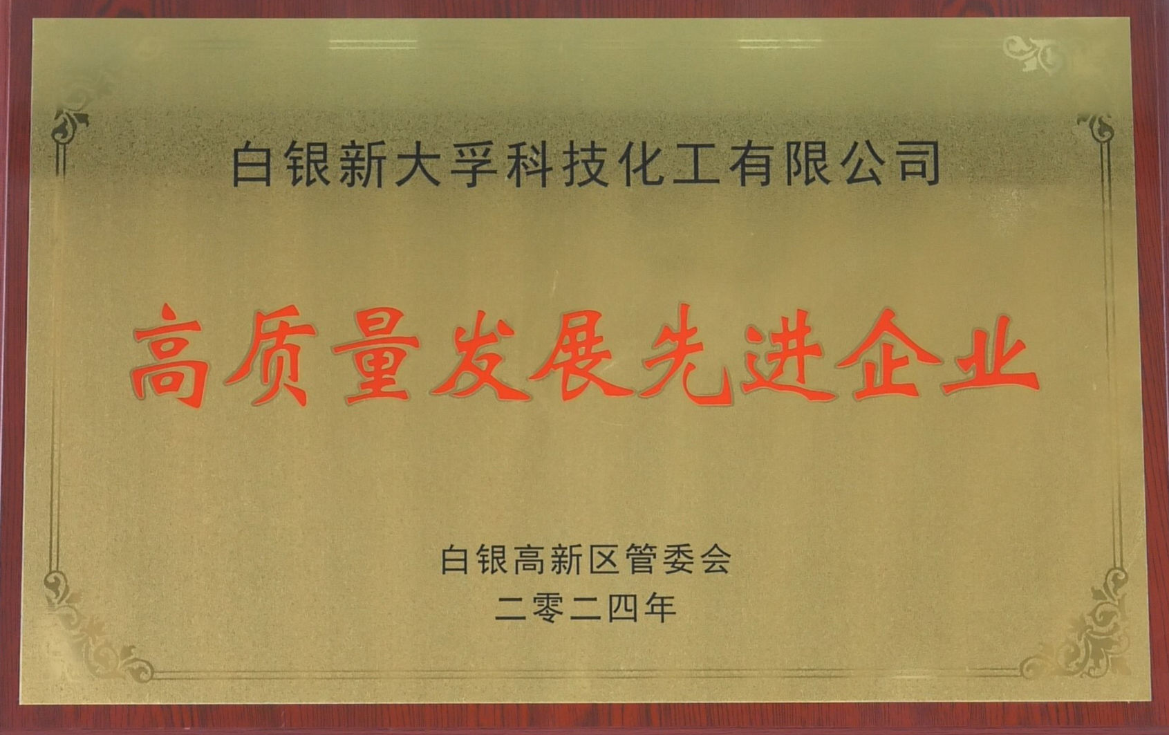 高质量发展先进企业